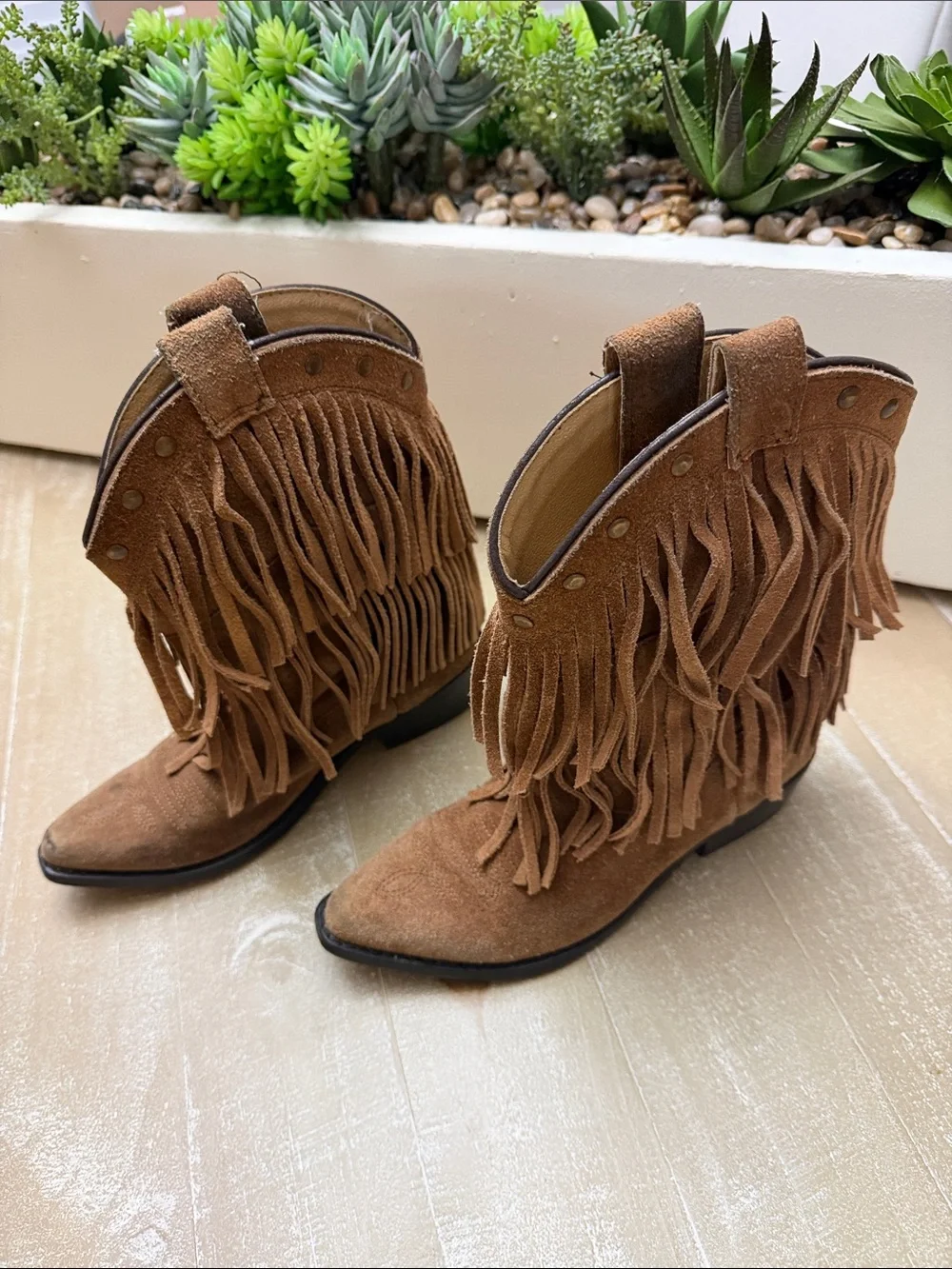 Smoky Mountain Boots Size 13.5 Girls Fringe Suede Western Boots